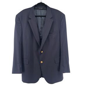 Jos A. Bank Men’s Navy Blazer Sport Coat 48” Chest Gold Buttons Classic Fit